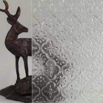 Vidro figurado decorativo com padrão de 4 mm a 15 mm de tamanho personalizado para construção de móveis