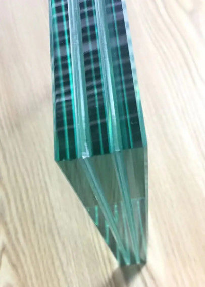 Vidro transparente temperado sobre vidro laminado 6.38/10.38/16/12 /13.52 mm Borda polida de ferro baixo