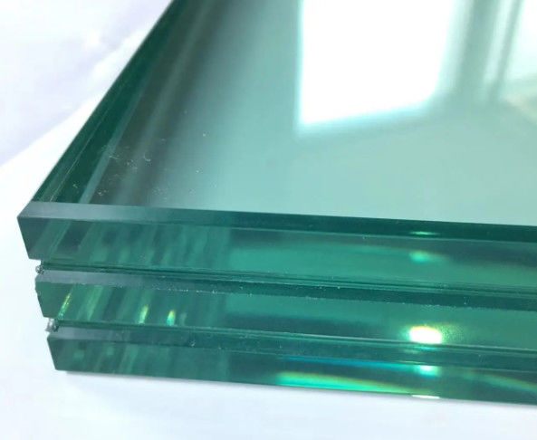 Vidro transparente temperado sobre vidro laminado 6.38/10.38/16/12 /13.52 mm Borda polida de ferro baixo
